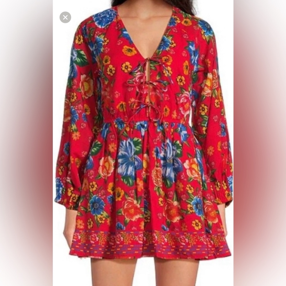 NWT Chelsea and Violent Floral Red mini Dress Size XS